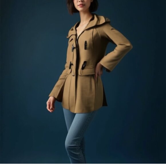 Mackage Zandra Wool & Cashmere Hooded Duffel Coat Camel   XXS   EUC - Picture 3 of 14
